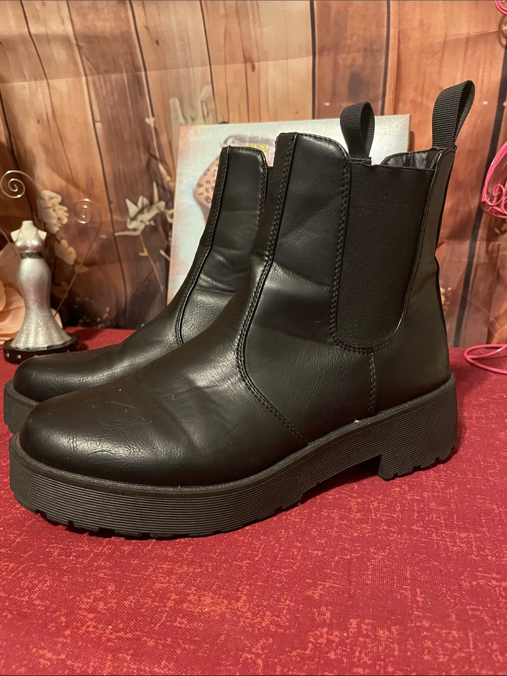 Dirty Laundry Black Platform Chelsea Ankle Boots